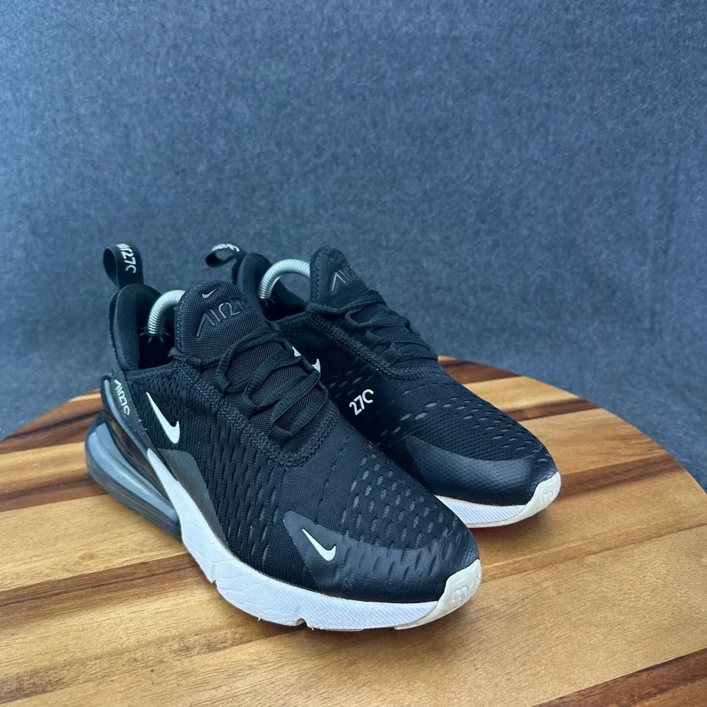 Nike Air Max 270 Shoes Kids 4.5Y Womens 6 Black Mesh Low Top Sneakers 943345-001